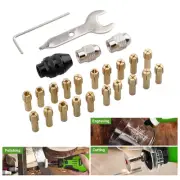 Brass Drill Chuck Set 25PCS with Quick Rotating Nut for Easy Bit Changes