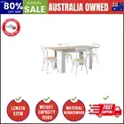 160cm Extendable Dining Table with 4PCS Dining Chairs Crossback White