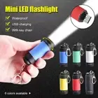Mini LED Flashlight Lamp USB Rechargeable Waterproof Torch Pocket Keychain Light