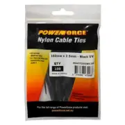 Powerforce Cable Tie Black 102mm x 2.5mm Pack of 100 POWCT1002BK/100