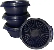 [Tupperware] Servalier 1.25 cup 10oz Bowl Liquid Tight Seal Set of 4 in Dark Blue