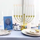 Metal Candle Stand Gold Menorah Classic Candlestick Home Decoration