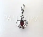 Pandora Regal Crown, Pink Crystal, Dangle Charm #790231C01 +FREE Gift Box +Tag