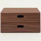 MUJI Stacking chest Half 2-Tier drawer Walnut veneer 37x28x18.5 cm 14x11x7.2 in