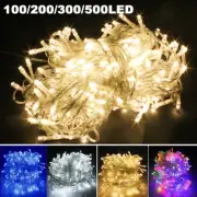 100-500 LED Fairy String Lights AU Plug In Solar Christmas Tree Xmas Party Light