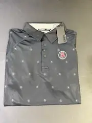 NWT MEN'S UNRL BARSTOOL & STARS POLO, SIZE: L, COLOR: BLACK (M29)