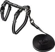 Rogz Alleycat Reflective Cat Harness Black Small with Variable Load Safety Release Buckle