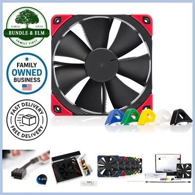 Quiet 120mm PWM Fan Black 4-Pin Static Pressure for Heatsinks