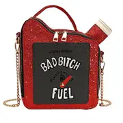 Nevenka Women Fashion Sequin Crossbody Bag Fun Gasoline Handbag-Red