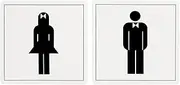 Apli Male/Female Symbols Self Adhesive Black & White Sign Twin Pk