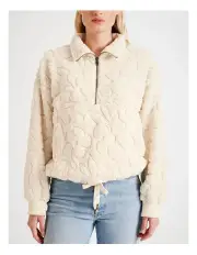 [Billabong] Fireside Cozy Half Zip Crew in Whitecap