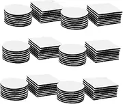 Uonlytech 40Pcs Strong Adhesive Hook and Loop Straps Double Sided Self Adhesive Tapes for Home Organization Crafts and Office Use Black Squares Circles