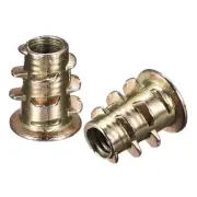 M4x10mm Furniture Screw-in Nut Zinc Alloy Threaded Insert Nuts for Wood 40pcs