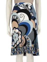 Abstract Pattern Knee Length Skirt