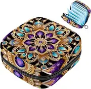 Period Bag,Sanitary Napkin Storage Bag,Vintage Floral Golden Mandala,Tampon Holder for Purse