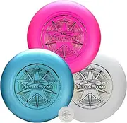 Soft Ultrastar Ultimate Disc Three Pack - 175grams - Flexible and Durable in White, Pink, Blue Sparkle with Assorted Foils