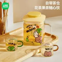 在飛比找樂天市場購物網優惠-⭐LINE FRIENDS 玻璃 冷水壺 涼水壺 水杯 茶杯