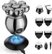 Head Shaver, FISHOAKY Head Shavers for Bald Men 6-in-1 7D Rotary Electric Razor