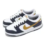 【NIKE 耐吉】休閒鞋 DUNK LOW GS 大童 女鞋 海軍藍 金 低筒 復古(FB9109-111)