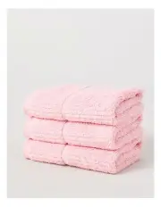 [Vue] Combed Cotton Rib 3pk Face Washer in Pink