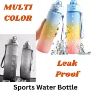 Sports Water Bottle with Motivational Time Marker,1.1Litre BPA Free Leak Proof