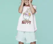 PETER ALEXANDER PJ SET DISNEY SNOW WHITE - HAPPY TOP & SHORTS JNR GIRLS SIZE 14