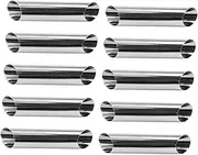 SHOWERORO 20pcs Stainless Steel Horn Tube Molds Baking Tools for Cannoli Croissant and Danish Pastry