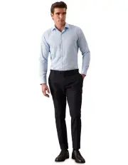 [Calvin Klein] X-Slim Suit Linen Pant in Blue