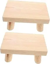 WATIIFUFU 2Pcs Wooden Step Stool for Short Footstool Easy to Clean Safe Edges for Dining Table Study Desk Shoe Changing Convenient Mobility
