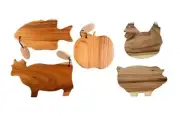 100% Solid Wood Cow/ Fish/ Apple/ Pig/ Chicken Cutting Serving Board Stand