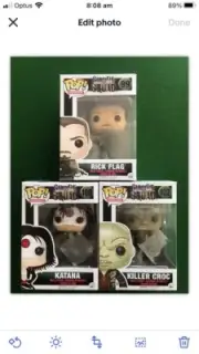 Pop! Pop Heroes Suicide Squad X3 Nos. 99 Rick Flag, 100 Katana, 102 Killer Croc