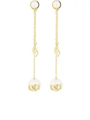 Valentino Garavani Vlogo Drop Earrings with Pearl