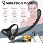 APP Remote Male Prostate Massager Anal Vibrator Penis Ring Butt Plug Men Sex Toy