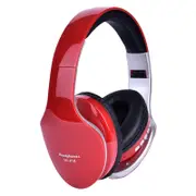 SN-P18 bluetooth Gaming Headphone Foldable Stereo Earphones Support TF Card With Mic RED COLOR