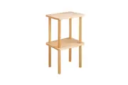 MIUZ 2 Tier Tall Side Table Bedside Table Solid Oak Display Rack Shelf Bookstand Storage Rack Stand