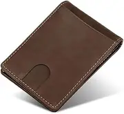 Ultra Thin Anti Theft Brush Men's Wallet,The Original Leather is Not Polished,Suitable for People Who Love Leather,Brown