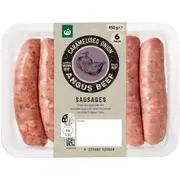 Woolworths Angus Beef & Caramelised Onion Sausages 450g