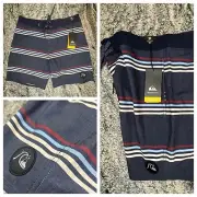 Quicksilver Secret Beachshort Board Short Men’s 31 Surf Swim Trunks Striped BYJ6
