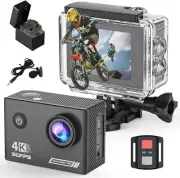 4k 30fps Water Camera, 20MP HD Camcorder 40M Waterproof Underwater Sports Camera