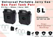 Universal 5L Portable Jerry Can Holder Gas Oil Tank Pair For BikesSUV Cars