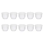 Set of 10 White Recessed Plastic Cup Drink Can Holder with Drain 3-1/2