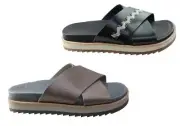 Merrell Womens Juno Slide Comfortable Leather Slides Sandals - ShopShoesAU