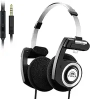 [okcsc] Retro 3 Open Back Headphones,3.5MM Wired Over-Ear Headsets, All-Day Playtime/Built-in Mic/Ultra Lightweight, Convenient to Carry for Travel, Commute, Sports, HiFi Sound 3.5MM Mic/Black