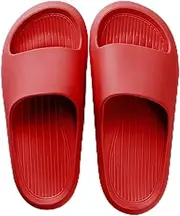 [liangchenjingpin] Beach Sandals,Men's and Women's EVA Bath Soft-Soled Slippers,Hotel Home Couple Non-Slip Sandals and Slippers Red US 5.5-6