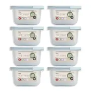 8PK Urban Ethos 900mL Square Recycled Plastic Storage Container Assorted