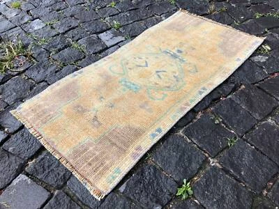 Boho Deco, Turkish Rug, Vintage Rug,Doormat Rug, Handmade Rug 2.7 x 1.3 Ft