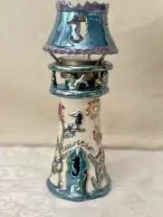 Blue Sky Seahorse Shores Light House TeaLight Candle Holder New In Box