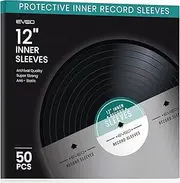 50 Vinyl Inner Sleeves with Rice Paper Anti-Static LP For 12" Records - Vinyl Inner Sleeves - Enjoy Crystal-clear, Protection, and Premium Quality | Record Inner Sleeves - 50 LP Inner Sleeves