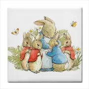 Beatrix Potter Ceramic Tile Mrs Rabbit Flopsy Bunnies Backsplash Decorative Art