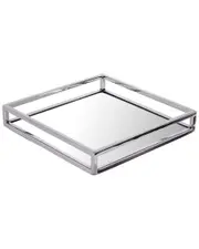 Classic Touch Small Square Mirrored Tray